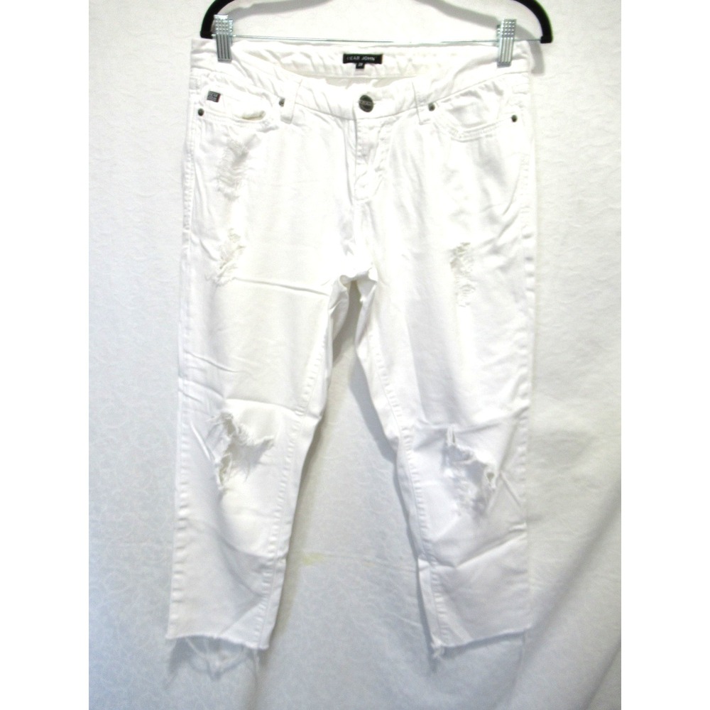 Dear John Denim Women's Size 28 White Distressed Boyfriend Jeans